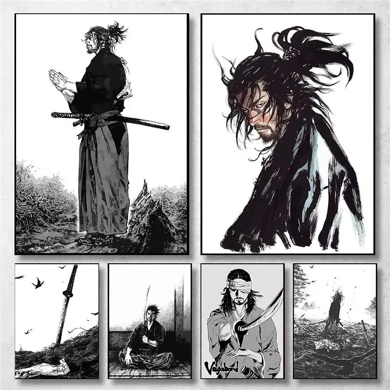 Anime Merchandise Posters - Vintage Japońskie Anime Grafiki Ścienne Miyamoto