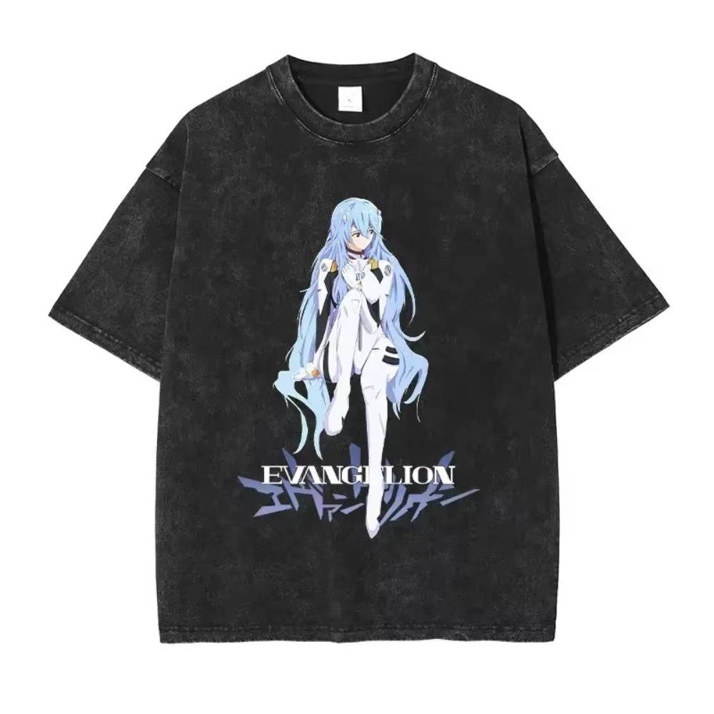 Anime Merchandise Store In Japan - Męskie koszulki oversize Odzież EVA Anime